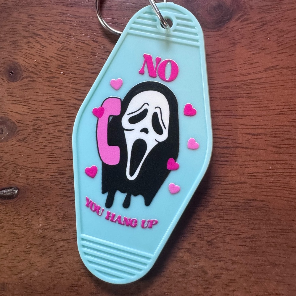Horror Keychain • “NO YOU HANG UP” Scream Phone • Ghostface
